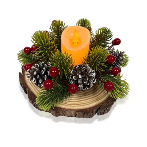 Couronne De lavent avec LED Bougies, Couronne Noel Artificie