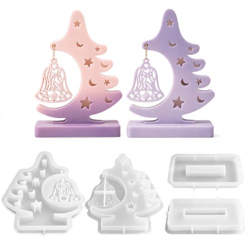 Sukizifa Moule en Silicone Noël 2 Sets 4 pièces, Moule à Arb