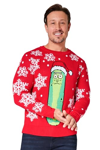 Pull Noël Rick and Morty Homme Rouge