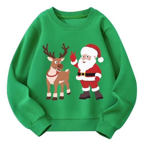 Sweat à Capuche Enfant Noël - Motif Renne Rudolph Lumineux, Multicolore, Tissu Doux - Capuche Amovible, Parfait Pour Fêtes Et Photos De Famille