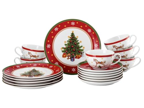 Service café Noël Porcelaine 18 pièces
