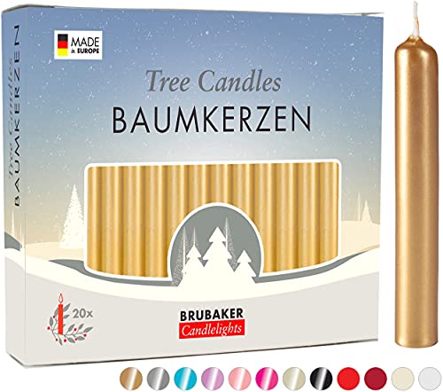 Lot 20 Bougies Noël Dorées Cire