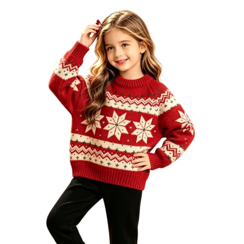 Kelandoom Garçons Filles Noël Pull Tricoté Manches Longues,R