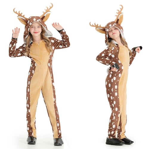 Funjoyz Cerf Renne de Noël Costume Enfants Fille Garçon Rudo