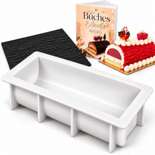 Cake Mastery Moule Bûche Noël Silicone 6-8 Parts Effet Bois 