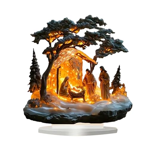 Village de Noël, crèche, scène dintérieur pour bébé, décorat