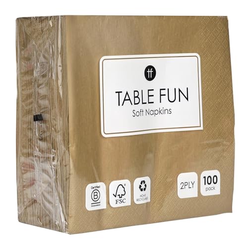 100 Serviettes Papier Or Premium