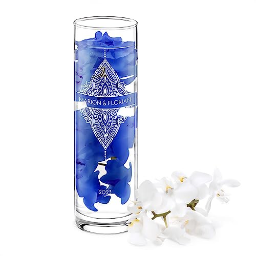 Maverton Vase en Verre gravé pour couple - Vase fleur en ver