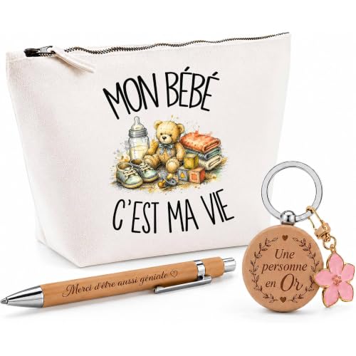 Coffret Cadeau Mon bébé Cest ma Vie | Trousse Coton, Stylo B