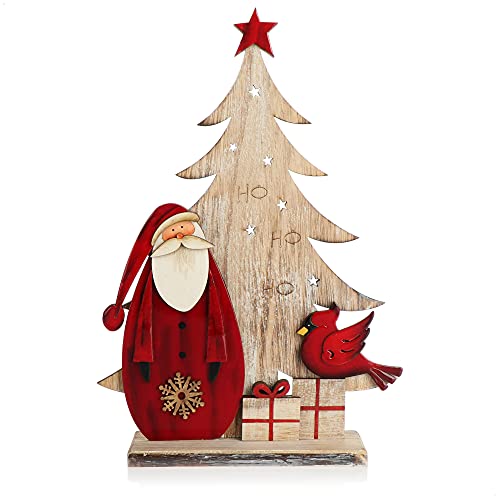 Figurine Père Noël Bois Laqué