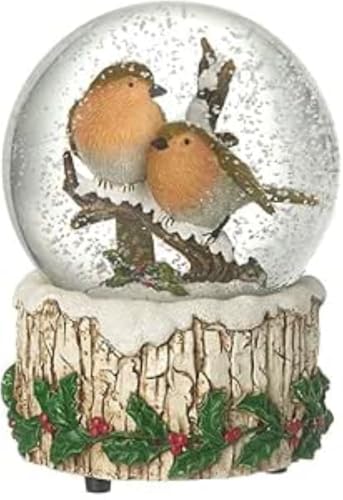 Heaven Sends Boule de neige musicale de Noël avec Robins sur