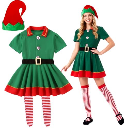 MIFKLMV Déguisement Lutin Vert Adulte, Costume DElfe Assista