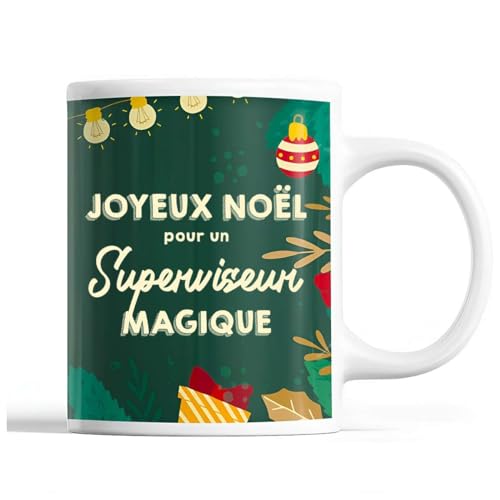 Planetee Tasse Noël Superviseur | Mug homme Idée Cadeau de N