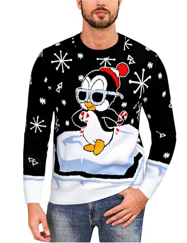 Pull Noël Homme Imprimé Pingouins