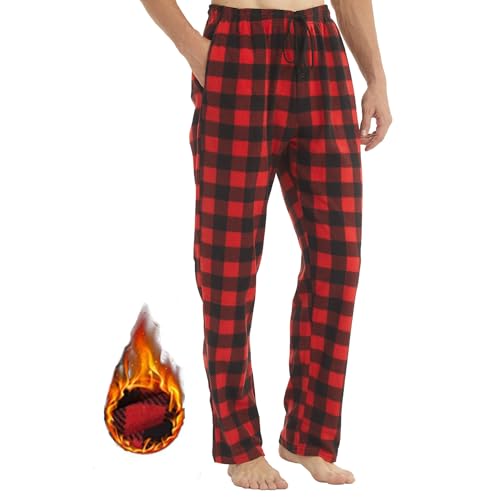 LANBAOSI Bas de Pyjama Homme Automne/Hiver à Carreaux Lot de