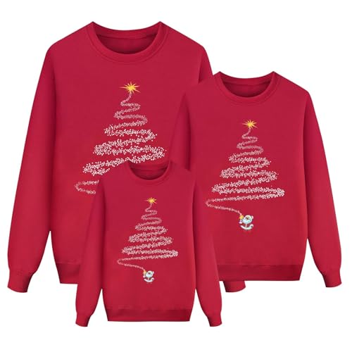 Pull Noel Famille Hiver Chaud Pull de Noel Femme Homme Enfan