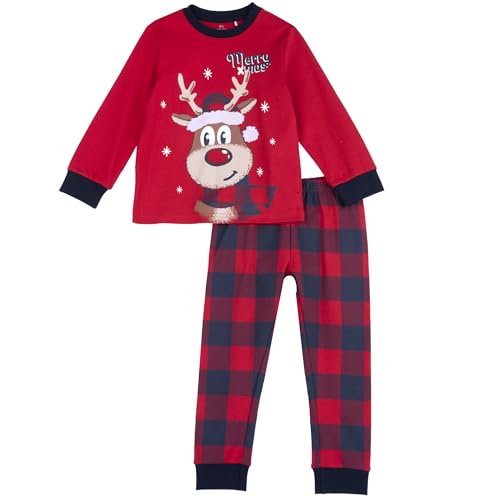 Pyjama Noël Enfant Coton Rouge