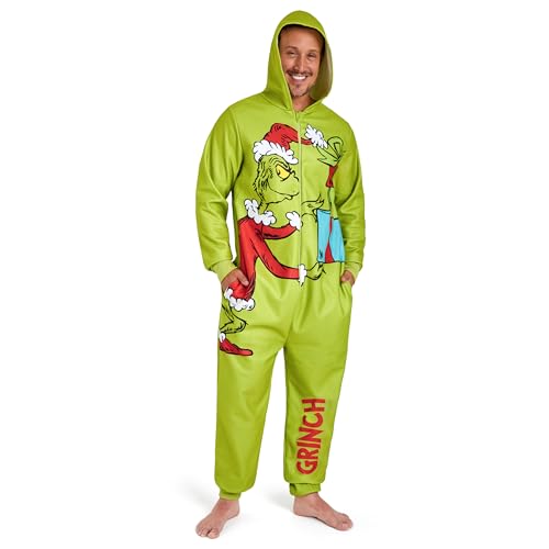 The Grinch Combinaison Pyjama Homme en Polaire Douce avec Ca