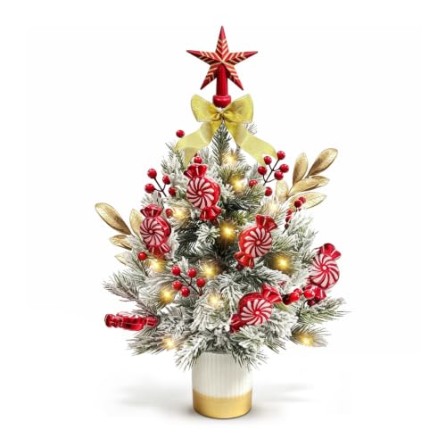 Petit Sapin de Noel Lumineux LED, 60cm Mini Sapin de Noel, S