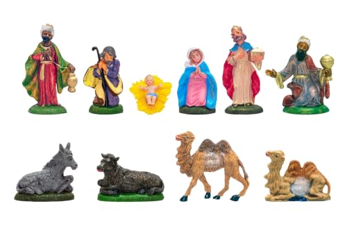 arkamii ensemble de 10 personnages de crèche de la Nativité 