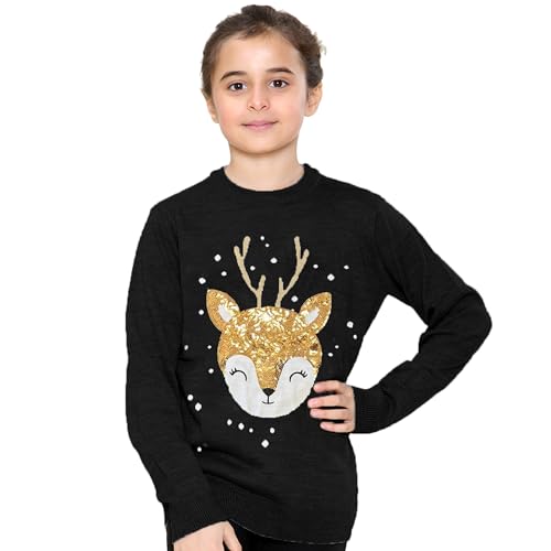 NOROZE Fille Noël 3D Pull Enfants Oiseau Renne Rétro Pullove