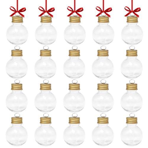 Neikafan Boules de Noel à Garnir 20 Pièces Boule Plastique O