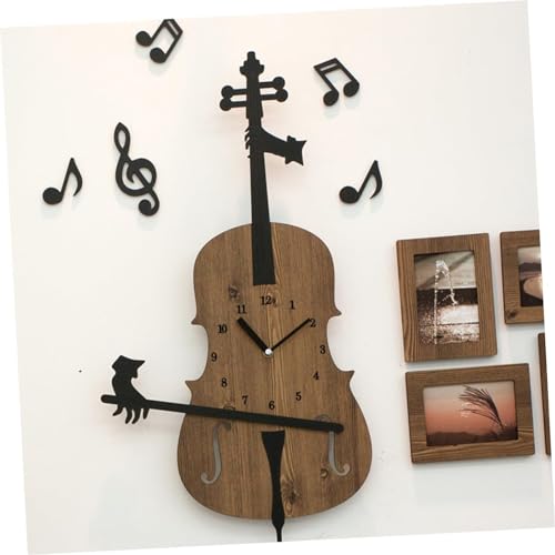 LMYSXAOZ Horloge Murale Violon, décoration Artistique pour la Maison et la Chambre, Coffret Cadeau décoratif Notes de Musicien, idée Cadeau pour Les Amateurs de rétro