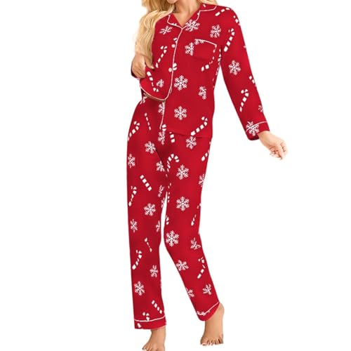 Zanisouta Pyjama de Noël en flanelle pour femme - Ensemble 2