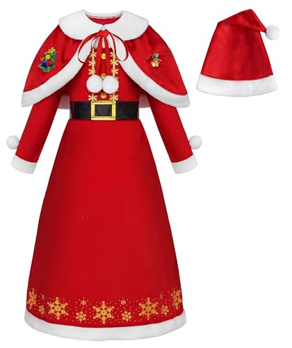 Costume Mère Noël Enfant Rouge 130