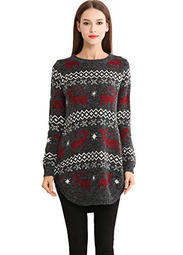 Shineflow Pull de Noël pour femme Rudolph Renne Elfe Noël Fa