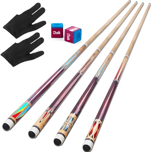AKLOT Queue de Billard, Lot de 4 Queues de Billard Canne de