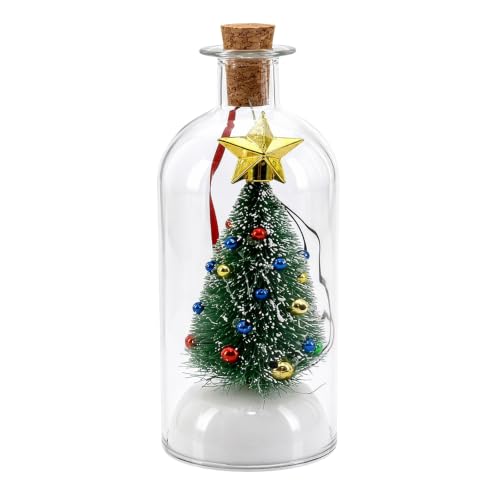 Message darbre de Noël dans une bouteille, ornement de Noël 