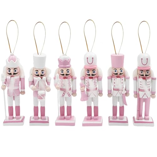 12cm Soldat Casse Noisette en Bois Rose,6 Pièces Mini Casse-