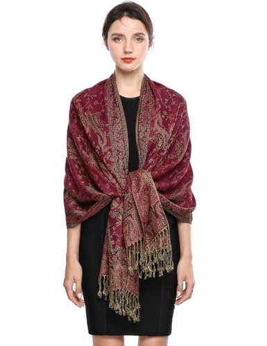 EASE LEAP Écharpe Pashmina pour Femme Châle Paisley Hijab de