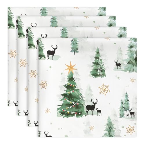 Arquiel Noël Serviettes de Table Lot de 4, Serviettes en Tis