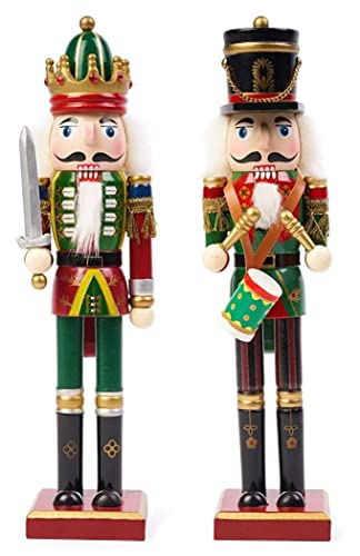 KAHEIGN 2 Pièces Soldats Casse-Noisette en Bois, 2 Styles 30