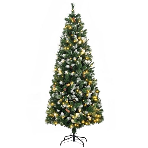 HOMCOM Sapin de Noël Artificiel Lumineux 180 cm 703 Branches