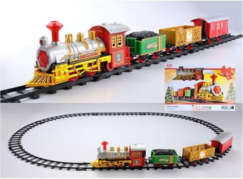 Train Électrique de Noël pour Enfants - Sons, Lumières, Rail