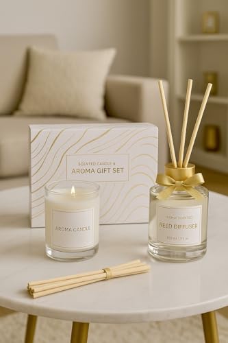 Coffret Cadeau Bougie & Diffuseur- Senteur Apaisante - Déco