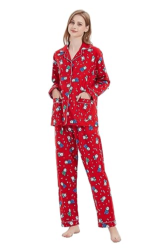Amaxer Ensemble de Pyjamas Chauds en Flanelle pour Femmes 10