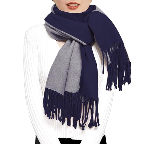 ehsbuy Echarpe Femme Cachemire Hiver Cadeau Femme Réversible