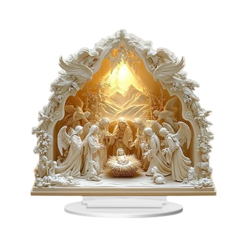 Générique Crèche de Noël Intérieure - 2D Jésus en Acrylique 