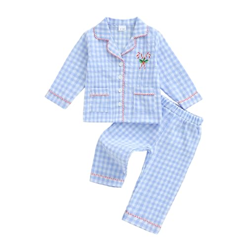 Carolilly Ensemble Pyjama Noël Enfant Bébé Garçon Fille en C