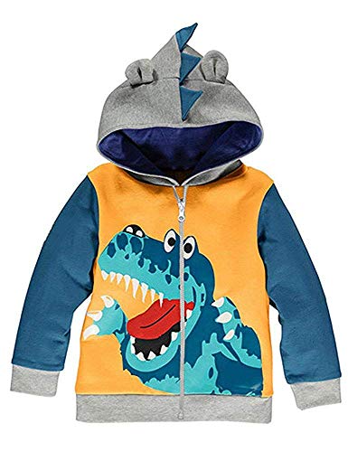 TEDD Sweatshirt à Capuche Garçon Dinosaure Zipper 100% Coton