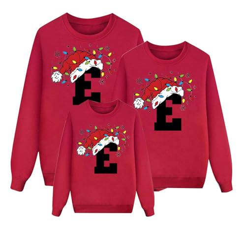 Pull de Noël Famille Rouge Confortable