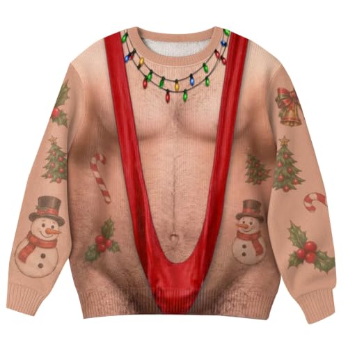 Pulls De NoëL Humoristiques Pour Hommes Moche Rigolo Imprimé