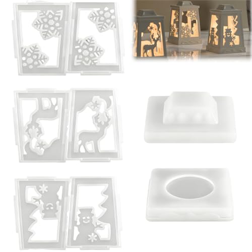 HQRKOTM 3 PCS Moule en silicone - Lanterne de Noël -moule si