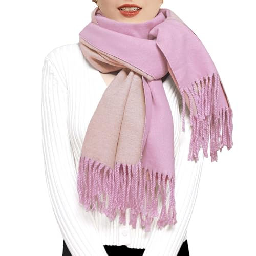 ehsbuy Echarpe Femme Cachemire Hiver Cadeau Femme Réversible