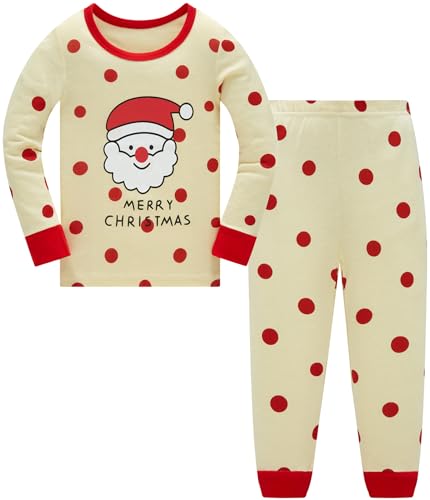 Langubaby Pyjamas Enfant Garçons Filles Noël en Coton Manche