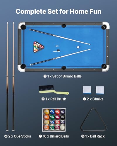 VEVOR Table de Billard 2135 mm, kit de Billard Portable, Pie